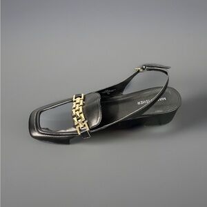 Marc Fisher Slingback Black and Gold Women's Shoes Size 9.5M